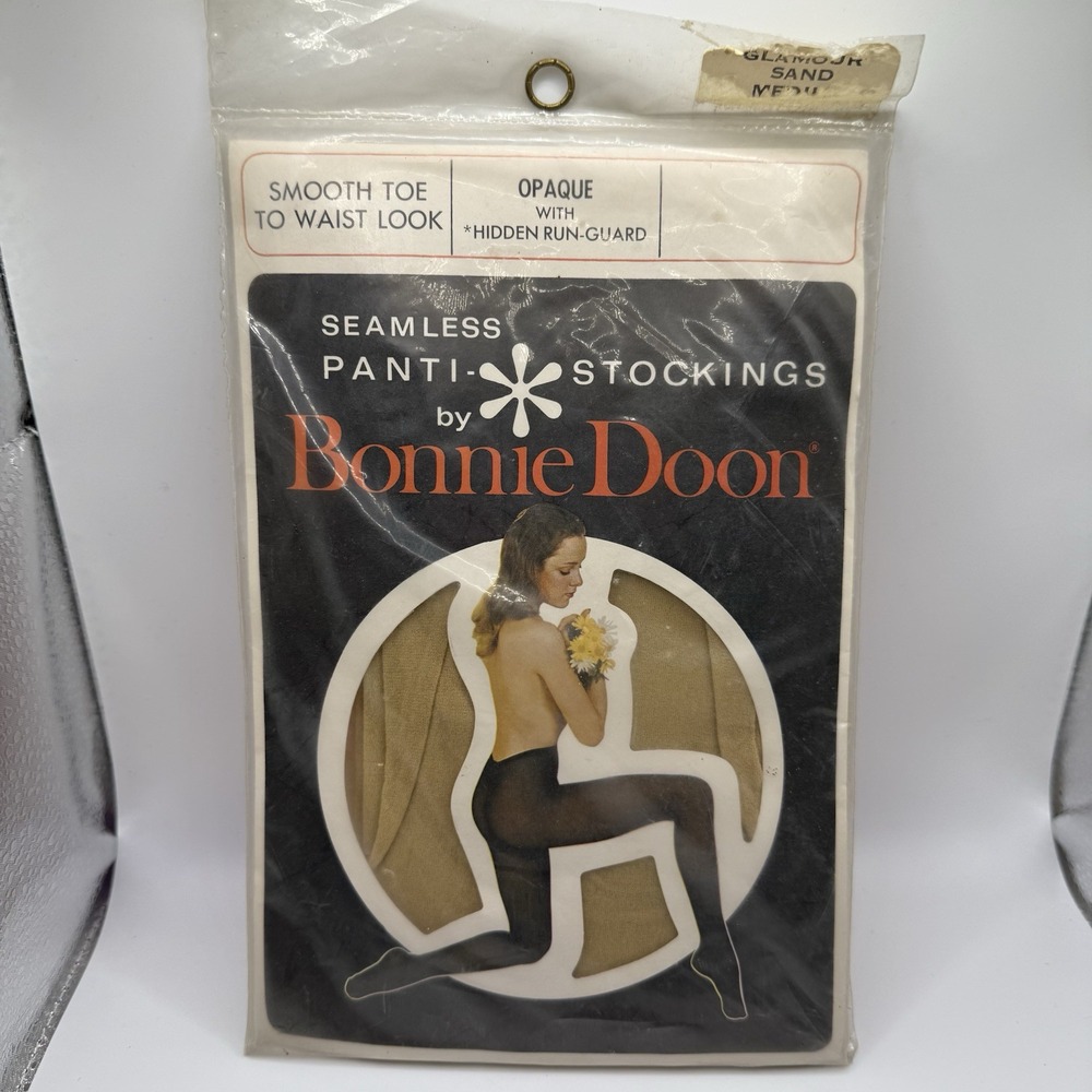 Vintage Bonnie Doon Seamless Panti-stockings Glamour Sand Opaque‎ Medium Smooth